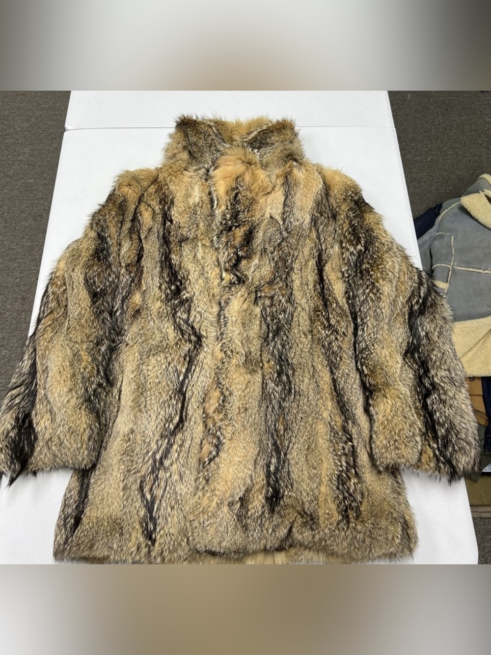 South American gray Fox Fur Coat